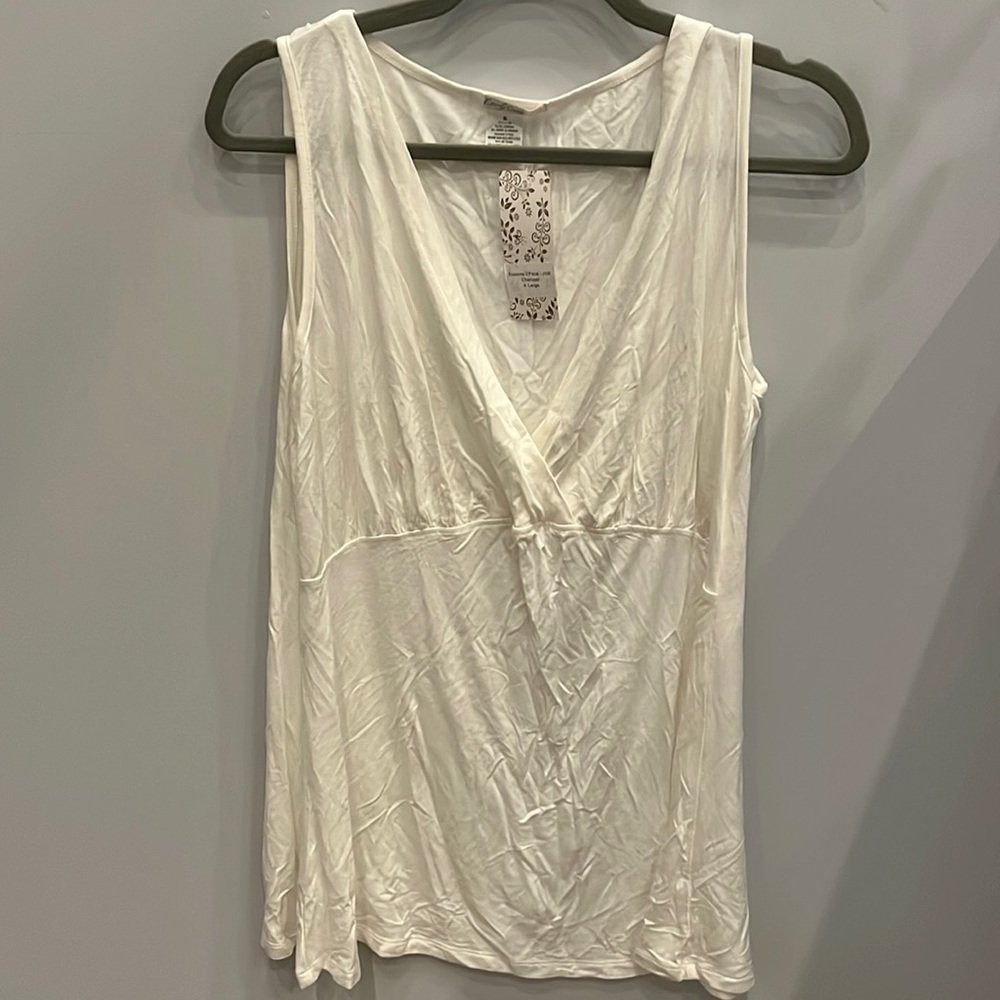 Everly Grey White Maternity Tank Size XL